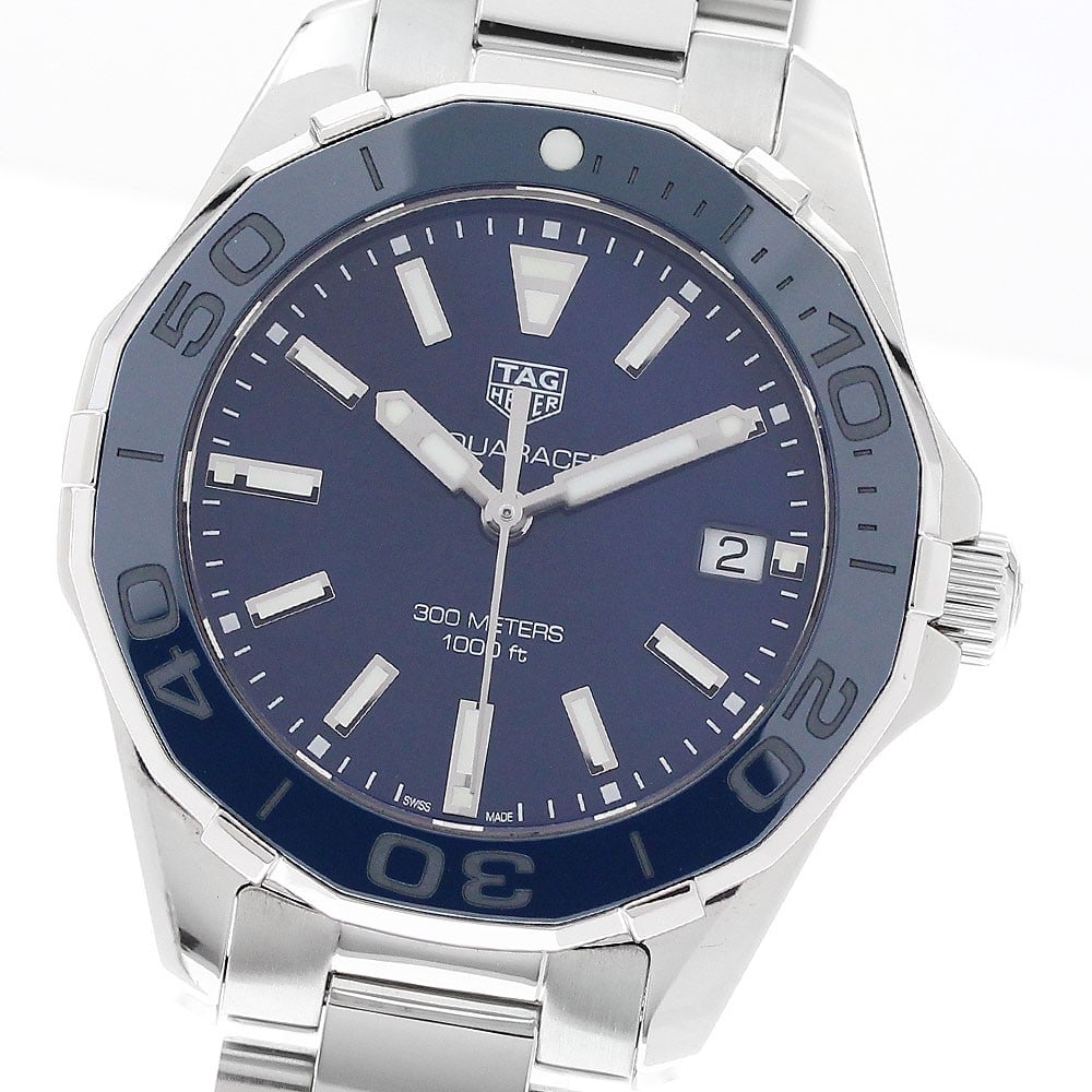 TAG Heuer Aquaracer WAY131S Women's Quartz Date Watch: TAG Heuer Aquaracer WAY131S Women's Quartz Date Watch This pre-owned TAG Heuer Aquaracer women's wristwatch features a stainless steel case and bracelet, a blue shell dial, and quartz movement. It inc