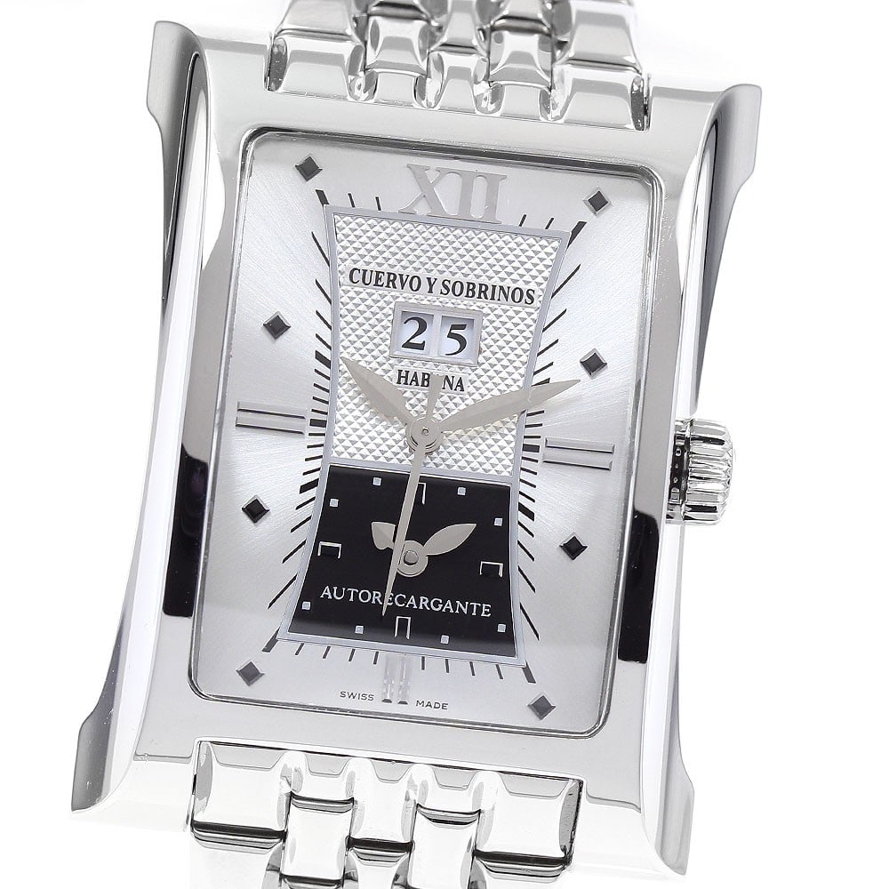 Cuervo y Sobrinos Esplendidos Dual Time Automatic Date Mens Wristwatch A2451 2 (1 of 6)
