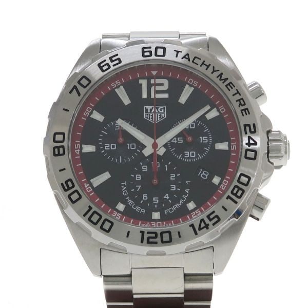 TAG Heuer CAZ101Y Formula 1 Chronograph Mens 43mm Stainless Steel Watch: TAG Heuer CAZ101Y Formula 1 Chronograph Mens 43mm Stainless Steel Watch Pre-owned TAG Heuer Formula 1 Chrono men's wristwatch with a sporty chronograph design inspired by Formula 1. This quartz model 