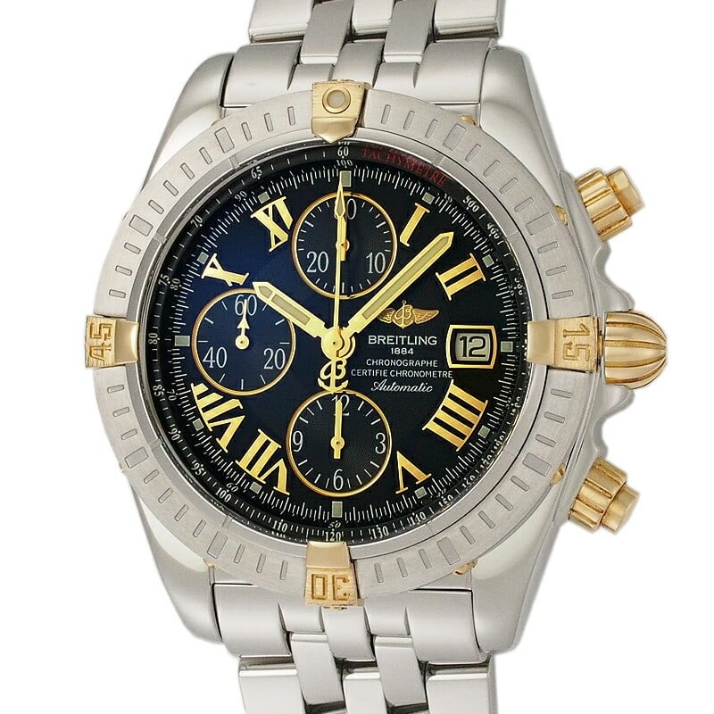 Breitling B156B18PA Chronomat Evolution mens automatic black dial watch (1 of 9)