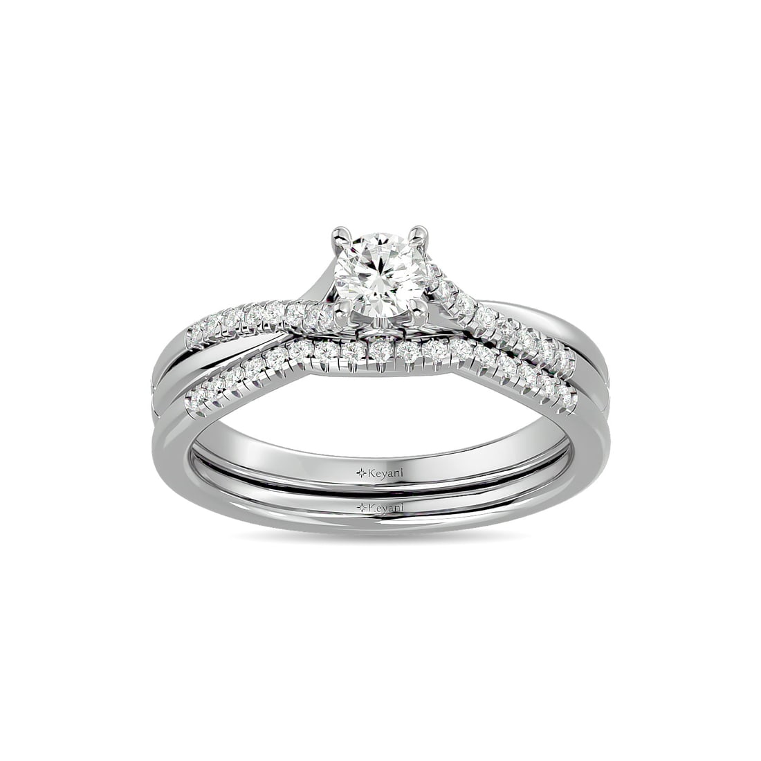 Diamond 1/2 Ct.Tw. Bridal Ring in 14K White Gold: Diamond 1/2 Ct.Tw. Bridal Ring in 14K White Gold 14k White Gold Stone Color: G-h Stone Clarity: Si2 Each ring is presented in standard size 6.5. Complimentary resizing is available between sizes 510 (