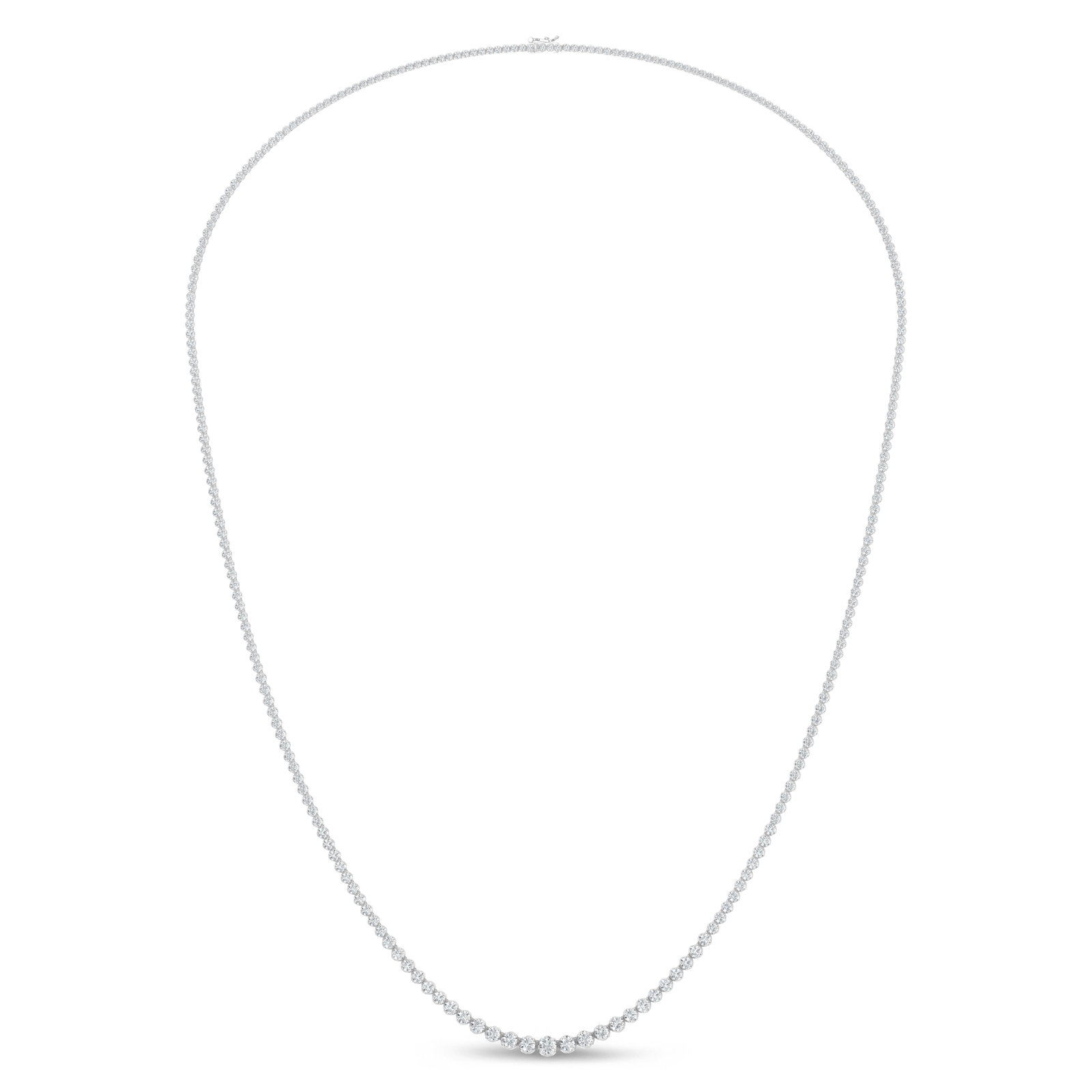 14K White Gold Lab Grown Diamond 8 Ct.Tw. Floating Necklace: 14K White Gold Lab Grown Diamond 8 Ct.Tw. Floating Necklace This sophisticated floating necklace features 8 CT TW of lab-grown diamonds set in polished 14K white gold. A modern design that offers