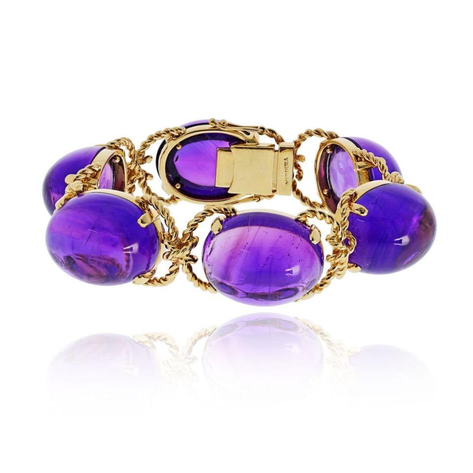 Verdura 18K Yellow Gold Pebble Amethyst Bracelet (1 of 6)