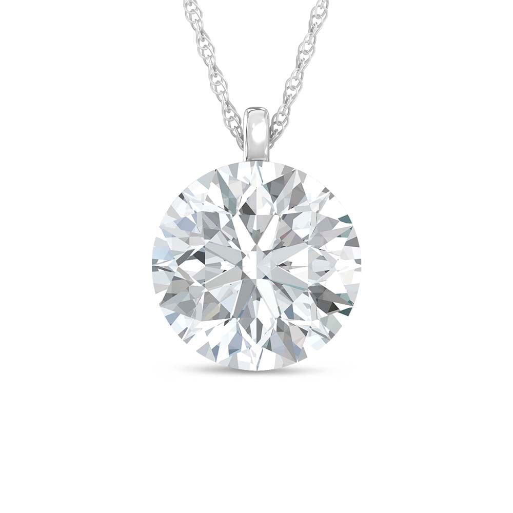 14K White Gold Lab Grown Diamond 3 Ct.Tw. Float Invisible Solitaire Pendant: 14K White Gold Lab Grown Diamond 3 Ct.Tw. Float Invisible Solitaire Pendant A striking display of brilliance, this 14K white gold floating pendant features a breathtaking 3 Ct.Tw. lab grown diamond, c