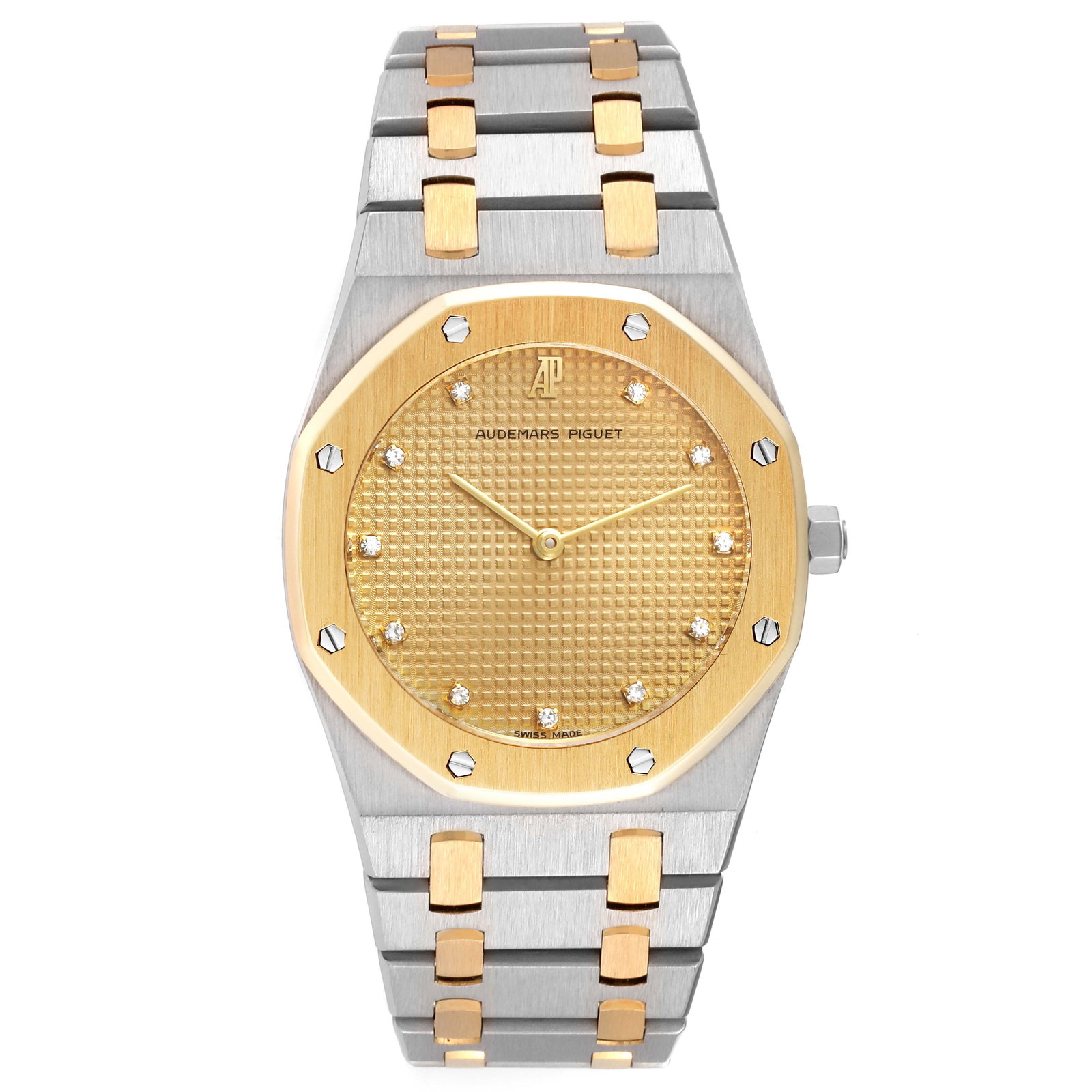 Audemars Piguet Royal Oak 2 Tone Bracelet Champagne Diamond Dial Ref 56303SA (1 of 7)