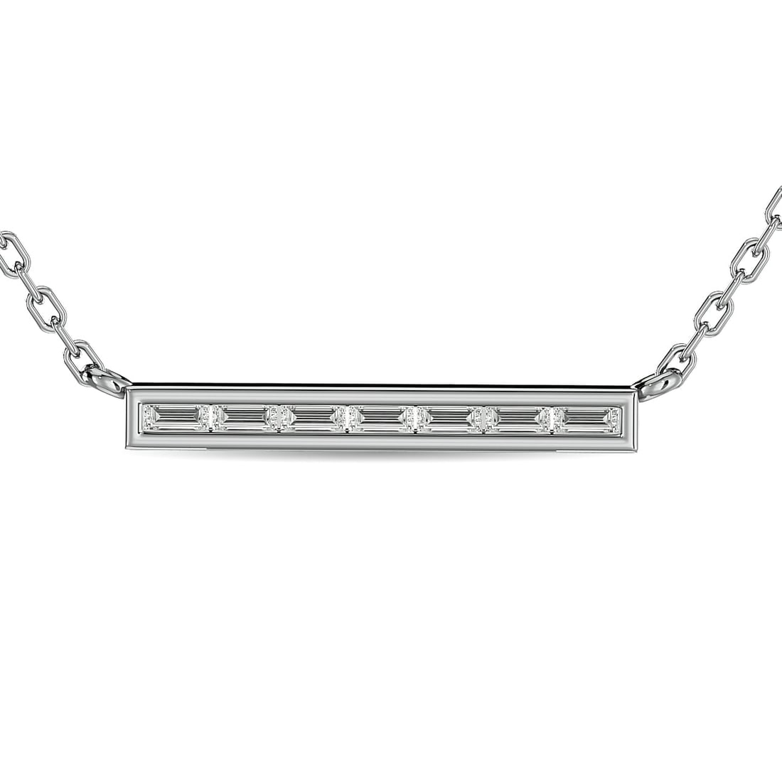 Diamond 1/5 Ct.Tw. Fashion Necklace in 14K White Gold: Diamond 1/5 Ct.Tw. Fashion Necklace in 14K White Gold 14k White Gold Stone Color: G-h Stone Clarity: Si3-i1 Unless otherwise specified, pendants that include a chain are paired with our standard 18-in