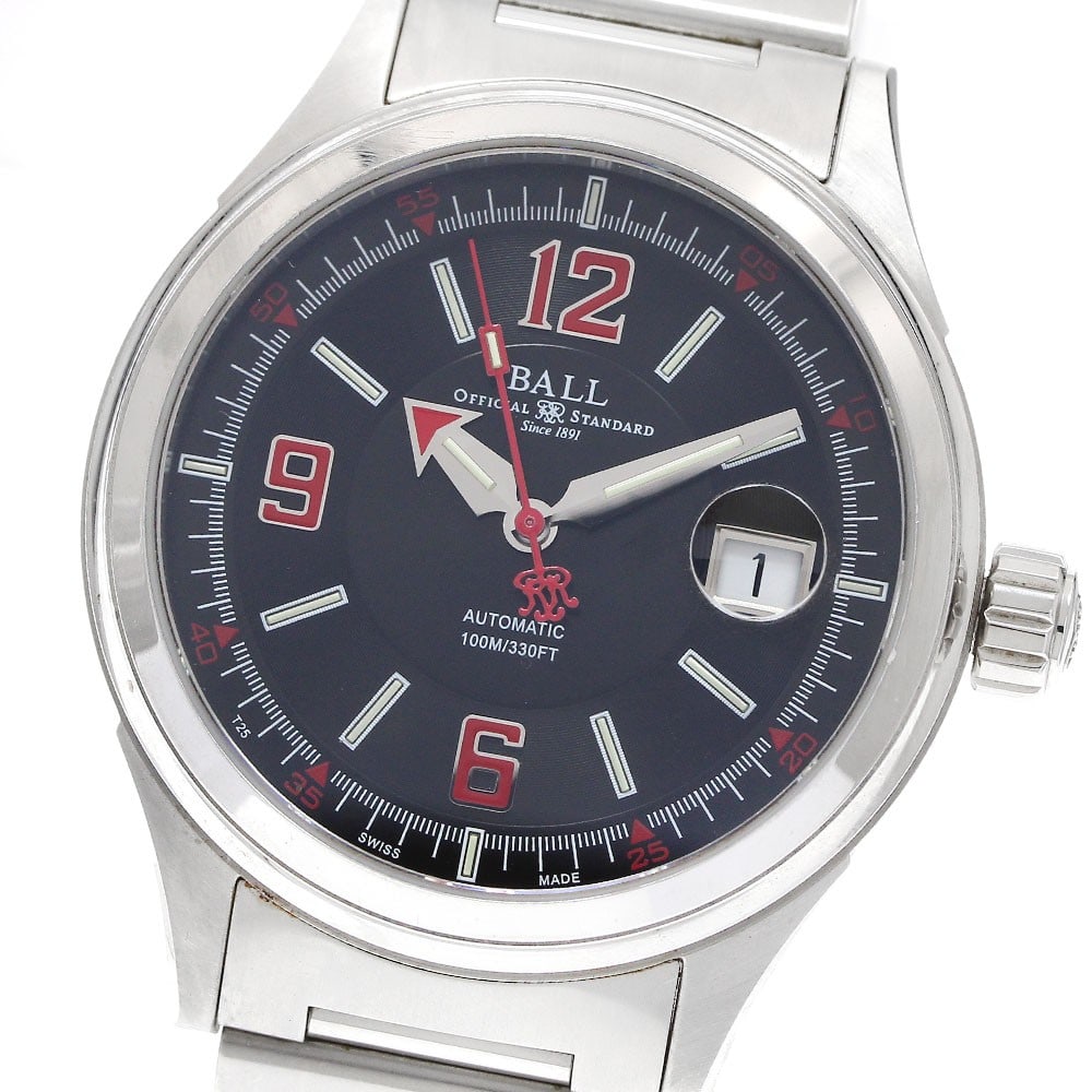 BALLWATCH Stokeman Racer Date Automatic Stainless Steel Men's Watch: BALLWATCH Stokeman Racer Date Automatic Stainless Steel Men's Watch This BALLWATCH Stokeman Racer Date wristwatch is designed for men and features a black dial with a date function. Crafted from stain