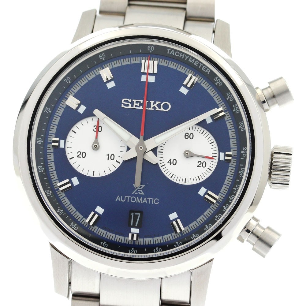 Seiko Prospex Speedtimer SBEC017 8R46-00B0 Mens Chronograph Watch: Seiko Prospex Speedtimer SBEC017 8R46-00B0 Mens Chronograph Watch SEIKO Prospex Speedtimer Chronograph men's wristwatch, model SBEC017/8R46-00B0, made in Japan. This pre-owned automatic watch features