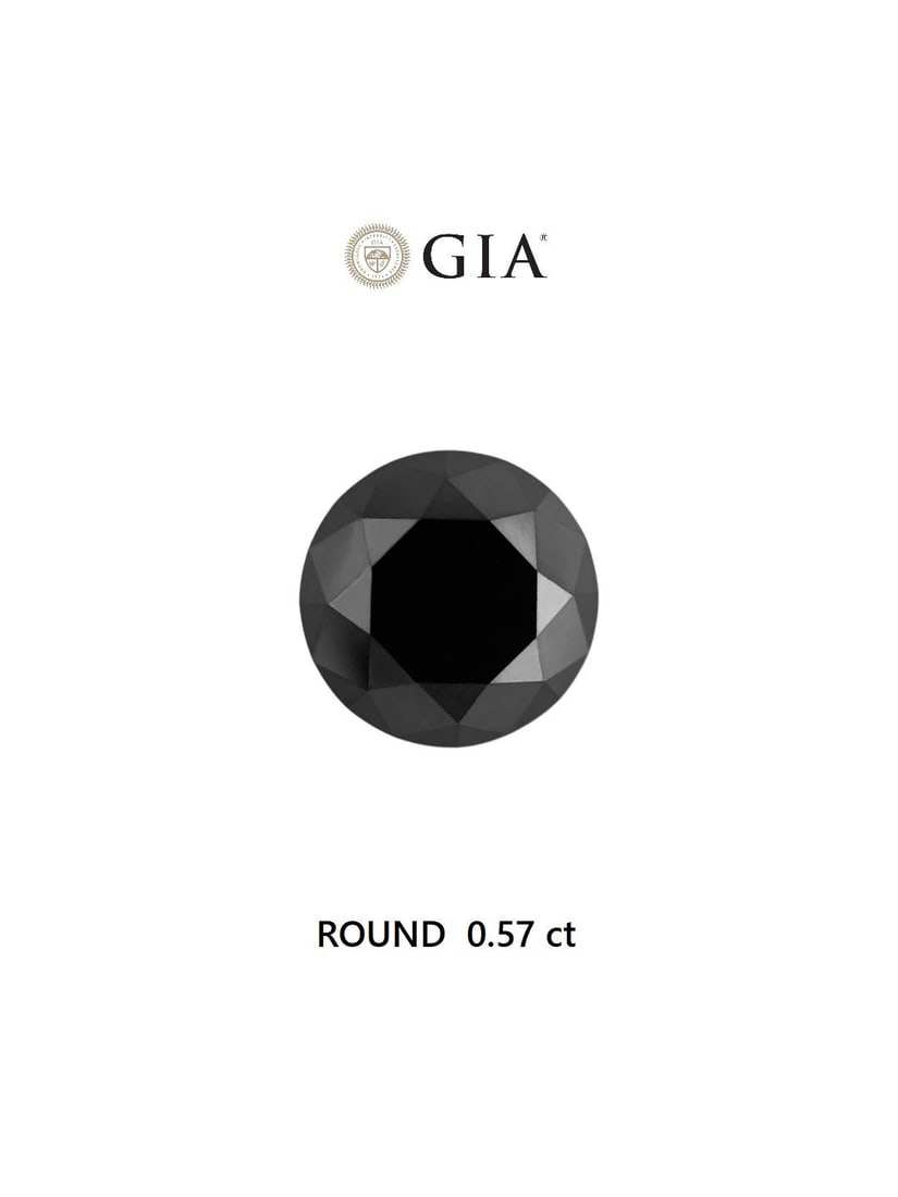 Loose Diamond - ROUND 0.57ct Fancy Black VVS2: Loose Diamond - ROUND 0.57ct Fancy Black VVS2 Source: Natural Shape: ROUND Carats: 0.57 Color: Fancy Black Certification: GIA Video:
