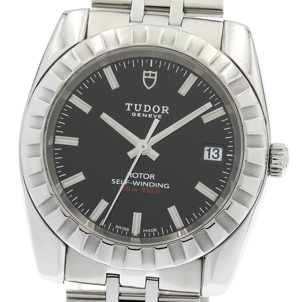 TUDOR Classic 21010 Mens Automatic Date Watch Black Dial: TUDOR Classic 21010 Mens Automatic Date Watch Black Dial TUDOR Classic Date men's automatic wristwatch, pre-owned and made in Switzerland. It features a black dial, stainless steel case and stainless 