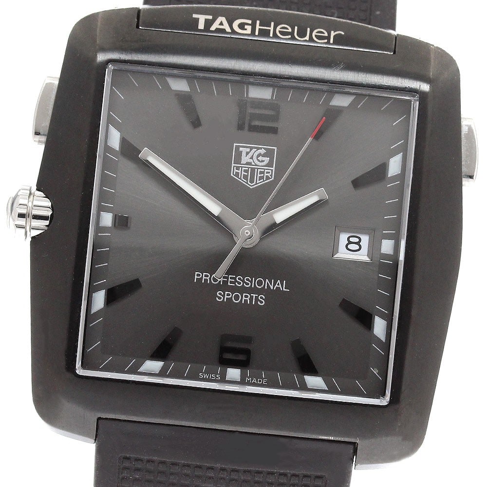 TAG Heuer Professional Sport Quartz Date Men's Wristwatch WAE1113: TAG Heuer Professional Sport Quartz Date Men's Wristwatch WAE1113 This TAG Heuer Professional Sports Date Quartz men's wristwatch features a stainless steel case with a gray dial and a rubber band. Th