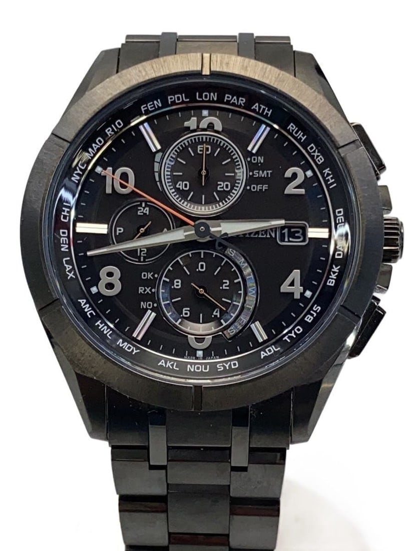 Citizen Attesa Titanium Eco-Drive Black Men's Wristwatch H800-T023975: Citizen Attesa Titanium Eco-Drive Black Men's Wristwatch H800-T023975 This CITIZEN ATTESA Eco-Drive H800-T023975 men's wristwatch features a sleek black design and is crafted from durable titanium. De