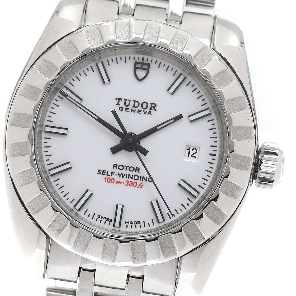 TUDOR Classic Date 22010 Womens Automatic Wristwatch: TUDOR Classic Date 22010 Womens Automatic Wristwatch This Tudor Classic Date ladies' wristwatch features a stainless steel case and band with a white dial and automatic movement. The watch includes a 
