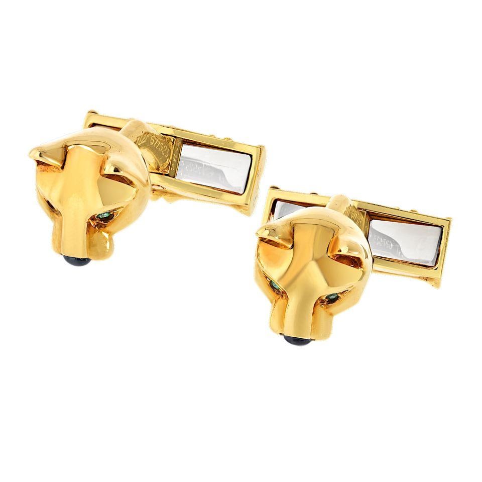 Cartier Panthere 18K Yellow Gold Cuff Links (1 of 8)