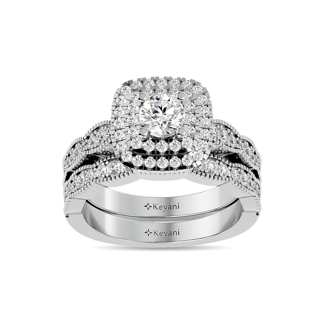 Diamond 1 1/3 Ct.Tw. Bridal Ring in 14K White Gold: Diamond 1 1/3 Ct.Tw. Bridal Ring in 14K White Gold 14k White Gold Stone Color: G-h Stone Clarity: Si2 Each ring is presented in standard size 6.5. Complimentary resizing is available between sizes 510
