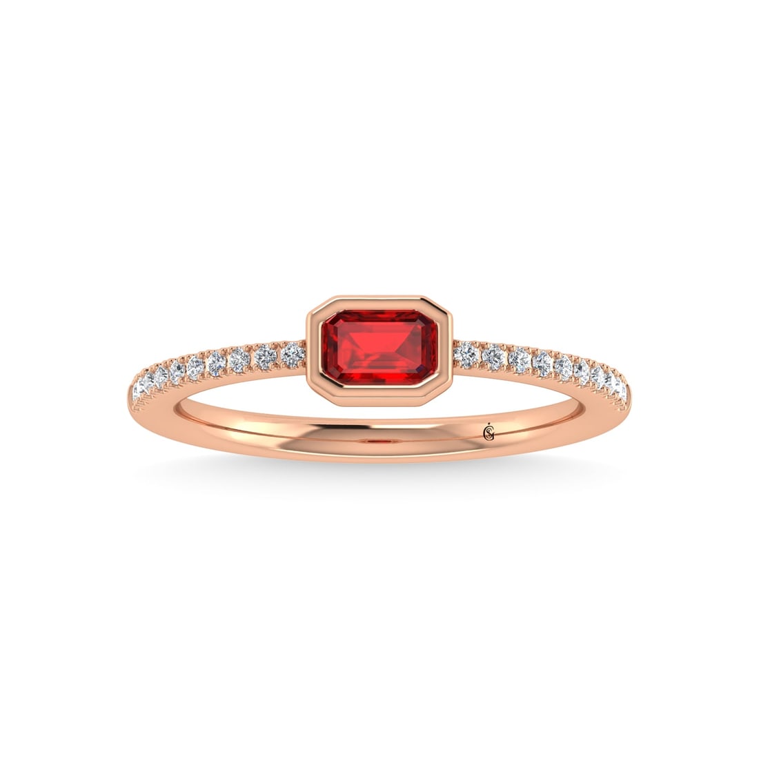 14K Rose Gold Diamond 3/8 Ct.Tw. And Ruby Ring: 14K Rose Gold Diamond 3/8 Ct.Tw. And Ruby Ring 14k Rose Gold Stone Color: G-h Stone Clarity: Si2 Each ring is presented in standard size 6.5. Complimentary resizing is available between sizes 510 (in 