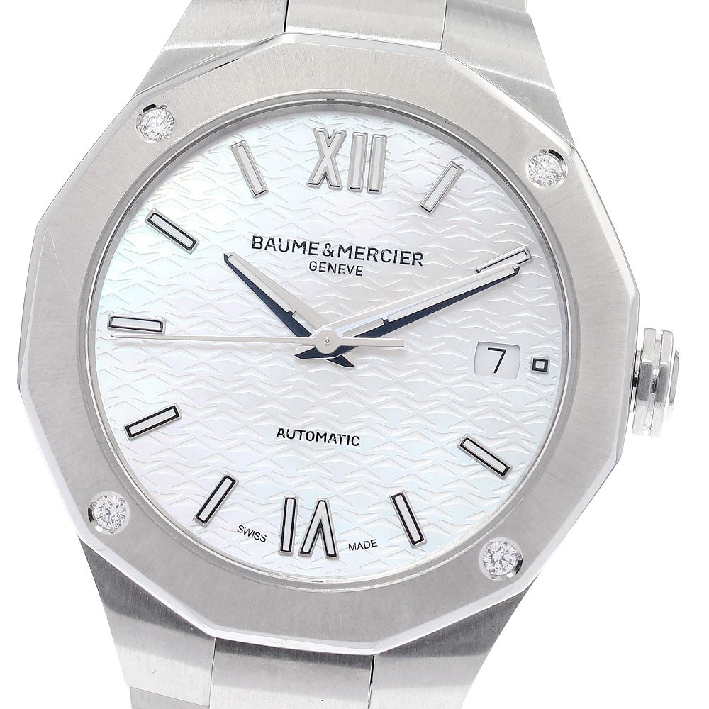 Baume and Mercier Riviera 10663 Women's Automatic Date Watch: Baume and Mercier Riviera 10663 Women's Automatic Date Watch Pre-owned Baume & Mercier Riviera women's wristwatch with automatic movement and date display. This reference 10663 features a white mother