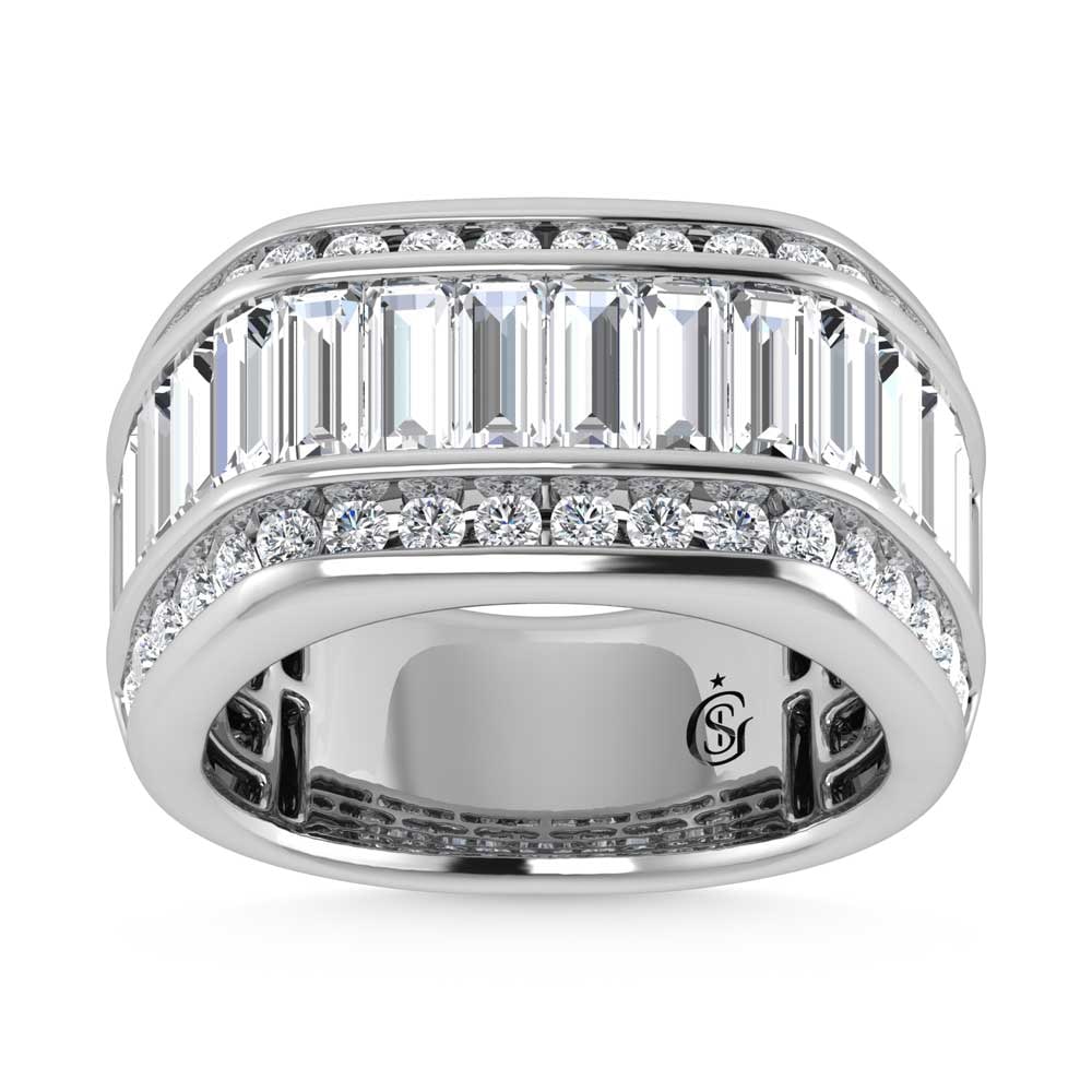 14K White Gold Lab Grown Diamond 4 3/4 Ct.Tw. Slim Baguette Mens Ring: 14K White Gold Lab Grown Diamond 4 3/4 Ct.Tw. Slim Baguette Mens Ring 14K White Gold Lab Grown Diamond 4 3/4 Ct.Tw. Slim Baguette Mens Ring 14k White Gold Stone Color: D-f Stone Clarity: Vs Each ring 