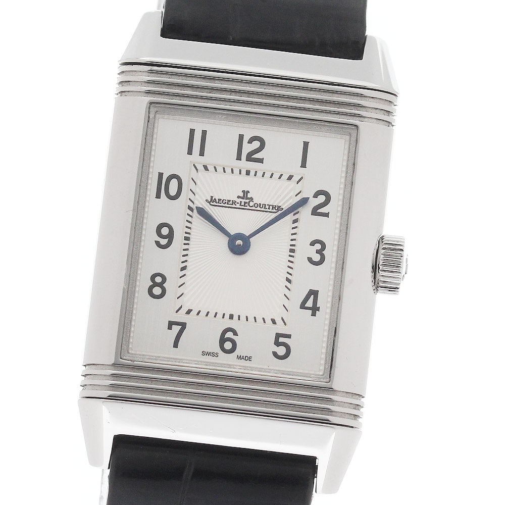Jaeger-LeCoultre Reverso Classic Small Ladies Wristwatch Ref 211.8.86 Q2608530: Jaeger-LeCoultre Reverso Classic Small Ladies Wristwatch Ref 211.8.86 Q2608530 Pre-owned Jaeger-LeCoultre Reverso Classic Small ladies wristwatch with a stainless steel case, silver dial, manual windi