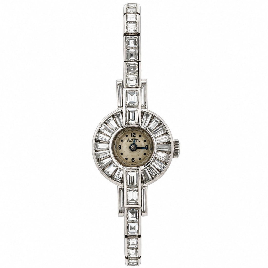 Lucien Piccard Art Deco Platinum Diamond Bracelet Wristwatch 7.18ctw (1 of 10)