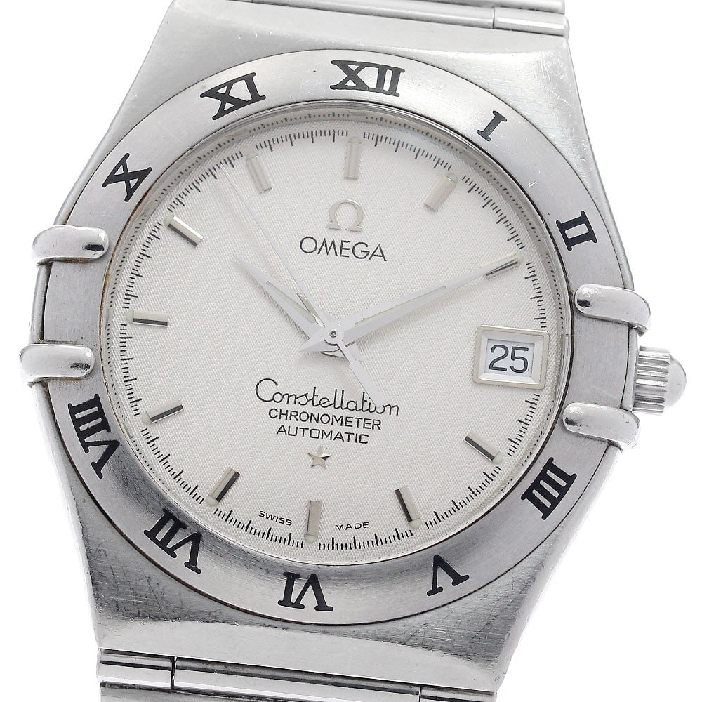 OMEGA Constellation 1502.30 mens automatic date wristwatch: OMEGA Constellation 1502.30 mens automatic date wristwatch Omega Constellation Date Chronometer men's wristwatch, reference 1502.30, with a silver dial and automatic movement. It is a pre-owned Swiss-