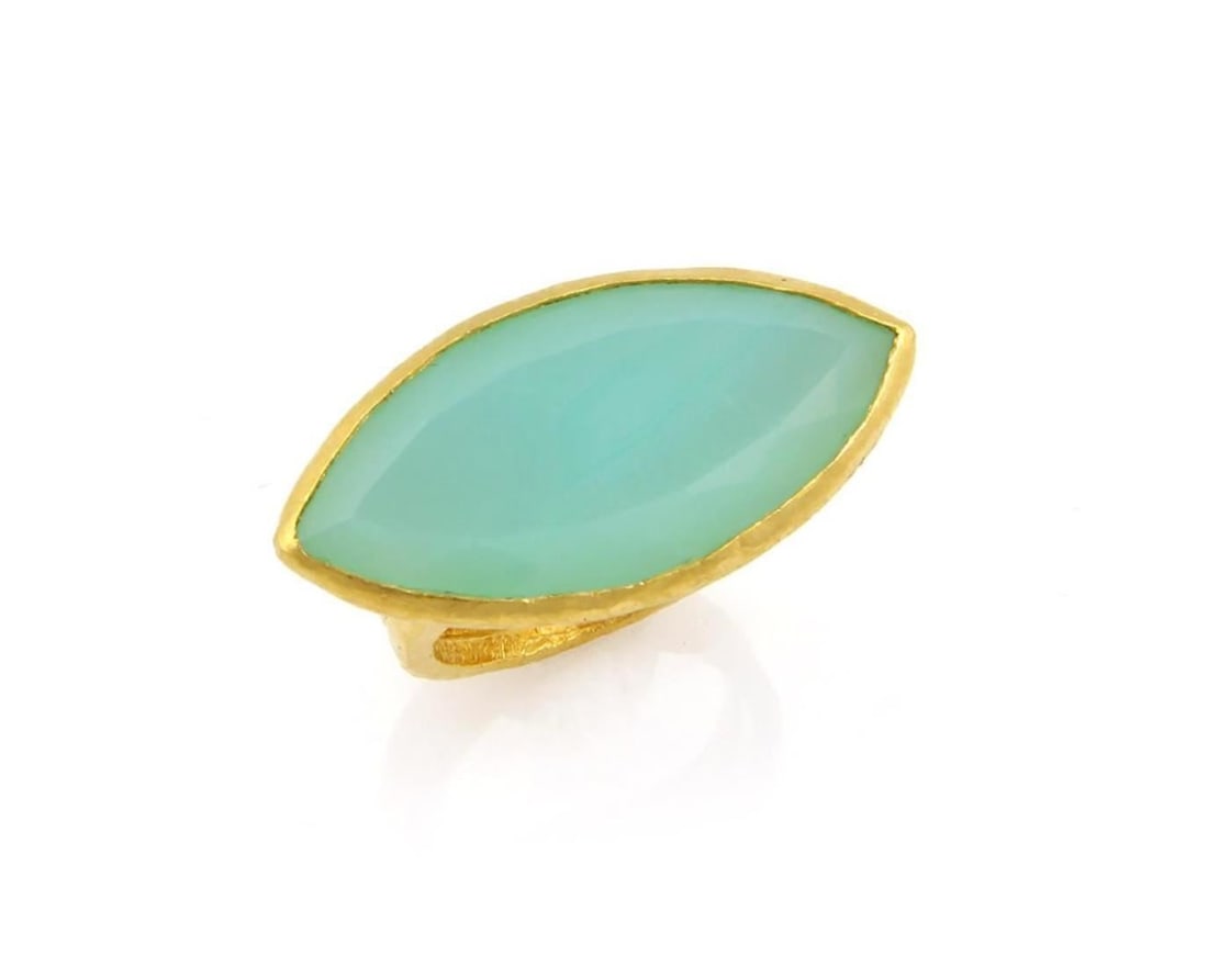 Gurhan Pandora Marquise Ring 24k Yellow Gold Aqua Chalcedony Size 6 (1 of 9)