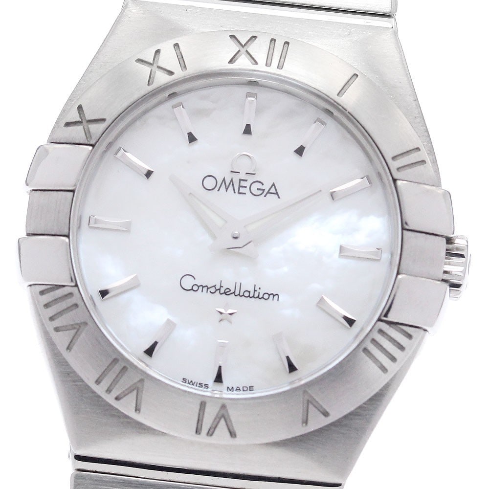 OMEGA Constellation Brushed 123.10.27.60.05.001 Ladies Quartz Wristwatch: OMEGA Constellation Brushed 123.10.27.60.05.001 Ladies Quartz Wristwatch Omega Constellation Brushed ladies wristwatch, pre-owned and made in Switzerland. It features a stainless steel case and bracel