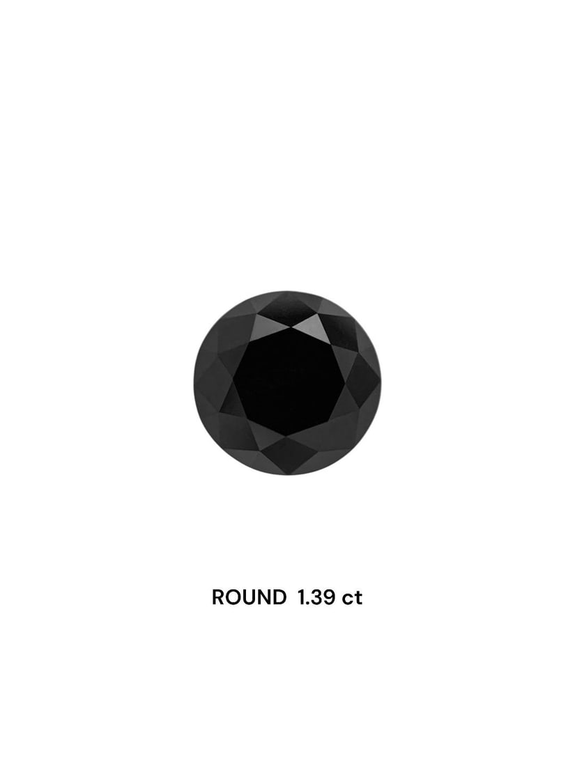 Loose Diamond - ROUND 1.39ct Black: Loose Diamond - ROUND 1.39ct Black Source: Natural Shape: ROUND Carats: 1.39 Color: Black Certification: IGI Video: