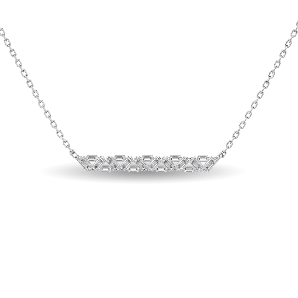 Diamond 1/5 Ct.Tw. Fashion Pendant in 14K White Gold: Diamond 1/5 Ct.Tw. Fashion Pendant in 14K White Gold 14k White Gold Stone Color: G-h Stone Clarity: Si3-i1 Unless otherwise specified, pendants that include a chain are paired with our standard 18-inc