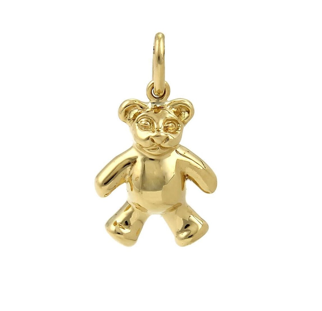 Tiffany Co 18k Yellow Gold Teddy Bear Charm Pendant (1 of 5)