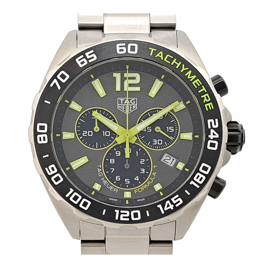 TAG Heuer CAZ101AG.BA0842 Formula 1 Chronograph mens quartz watch: TAG Heuer CAZ101AG.BA0842 Formula 1 Chronograph mens quartz watch Pre-owned TAG Heuer Formula 1 Chronograph men's wristwatch with a quartz movement and gray dial. This stainless steel watch includes t