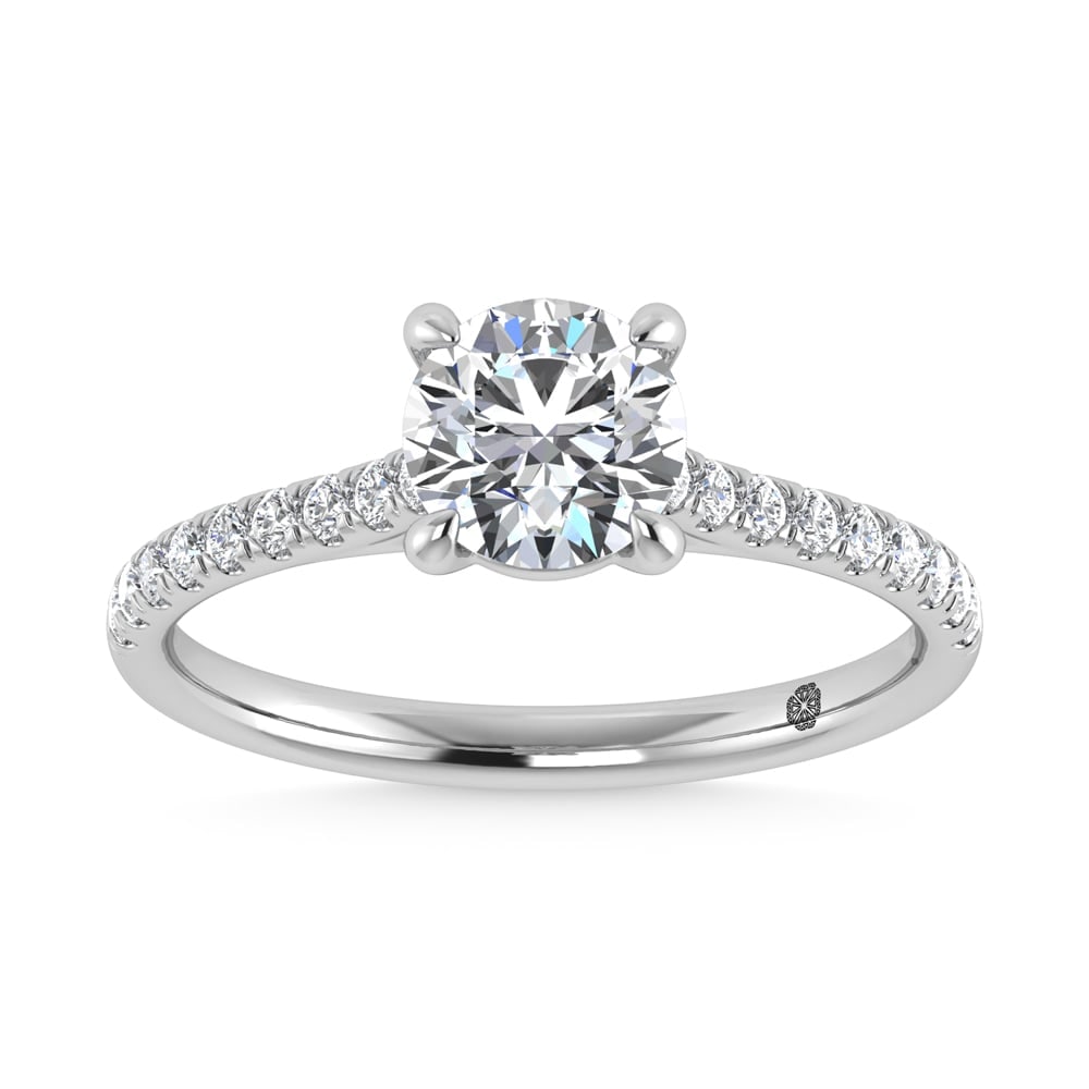 10K White Gold 1 1/4 Ct.Tw. Lab Grown Diamond Halo Engagement Ring (Center 1 CT): 10K White Gold 1 1/4 Ct.Tw. Lab Grown Diamond Halo Engagement Ring (Center 1 CT) This elegant diamond engagement ring crafted in 10k White gold, features a brilliant round-cut center stone of 1.00 ct 