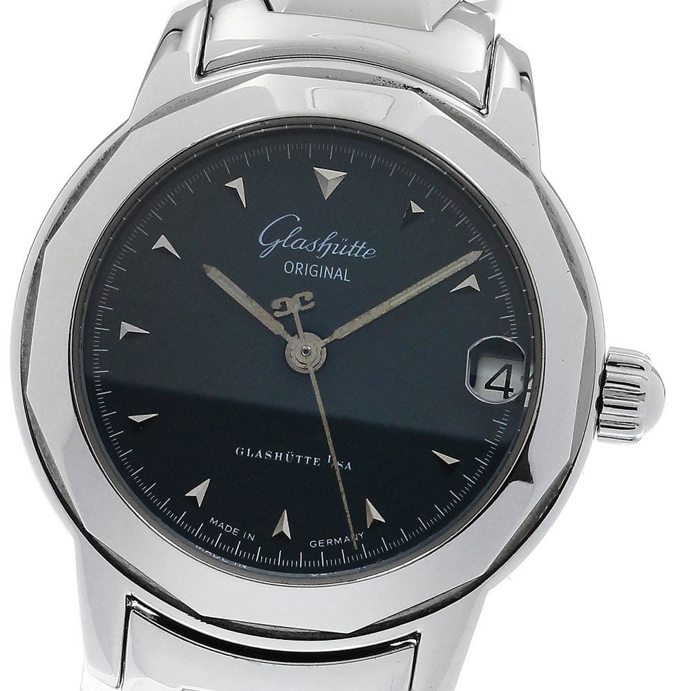 Glashutte Original Lady Sport Automatic Date Womens Wristwatch 10-33-42-51-04: Glashutte Original Lady Sport Automatic Date Womens Wristwatch 10-33-42-51-04 Pre-owned Glashutte Original Lady Sport Date automatic women's wristwatch with a green dial and stainless steel case and b