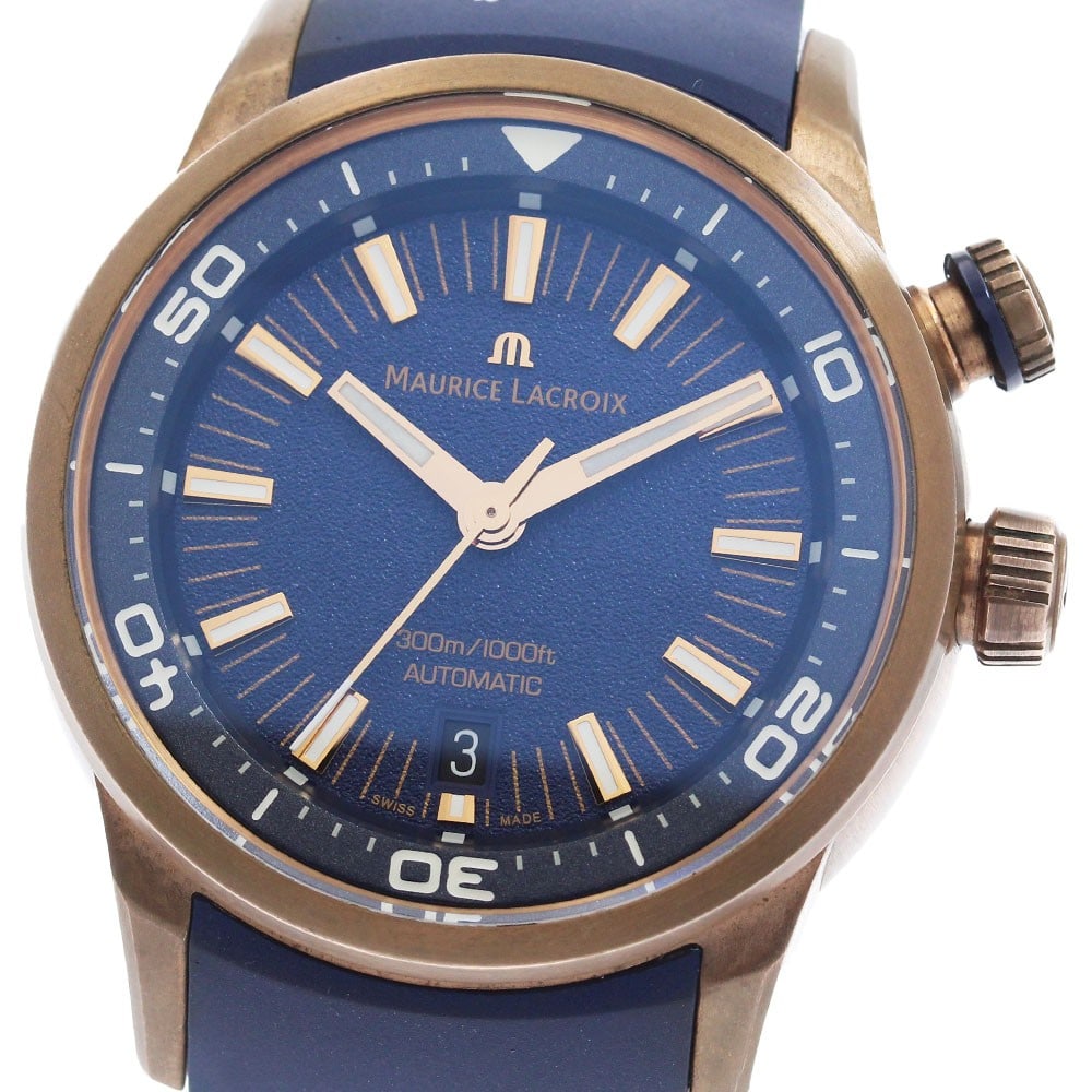 Maurice Lacroix Pontos S Diver Mens Bronze Automatic Watch PT6248-BRZ0B-430-4: Maurice Lacroix Pontos S Diver Mens Bronze Automatic Watch PT6248-BRZ0B-430-4 Pre-owned Maurice Lacroix Pontos S Diver men's wristwatch with automatic movement and date function. This model features a
