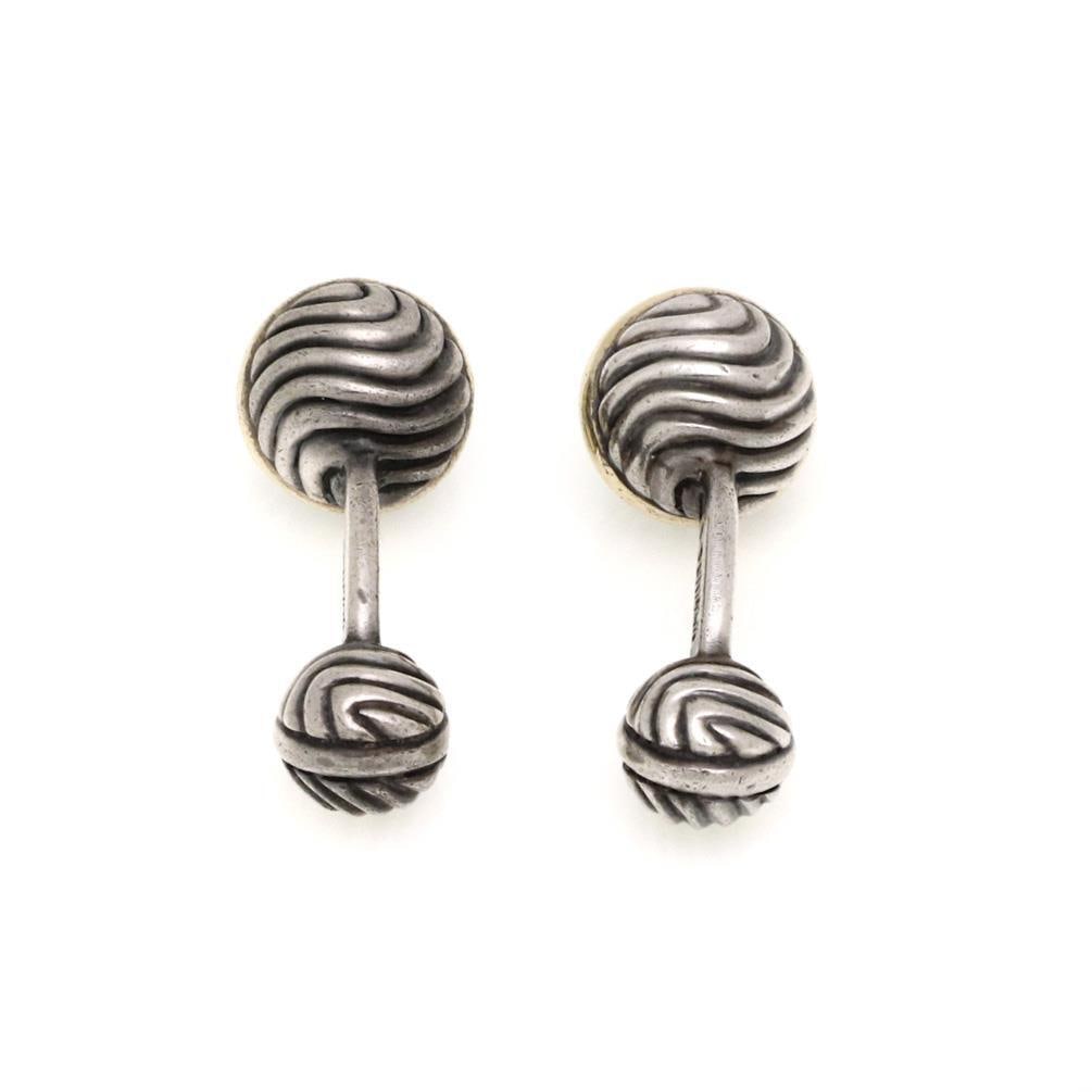 David Yurman 14k Gold Sterling Silver Cable Cufflinks Signed D Yurman: David Yurman 14k Gold Sterling Silver Cable Cufflinks Signed D Yurman Elevate your formal attire with these exquisite David Yurman cufflinks. Crafted from high-quality sterling silver and accented wit