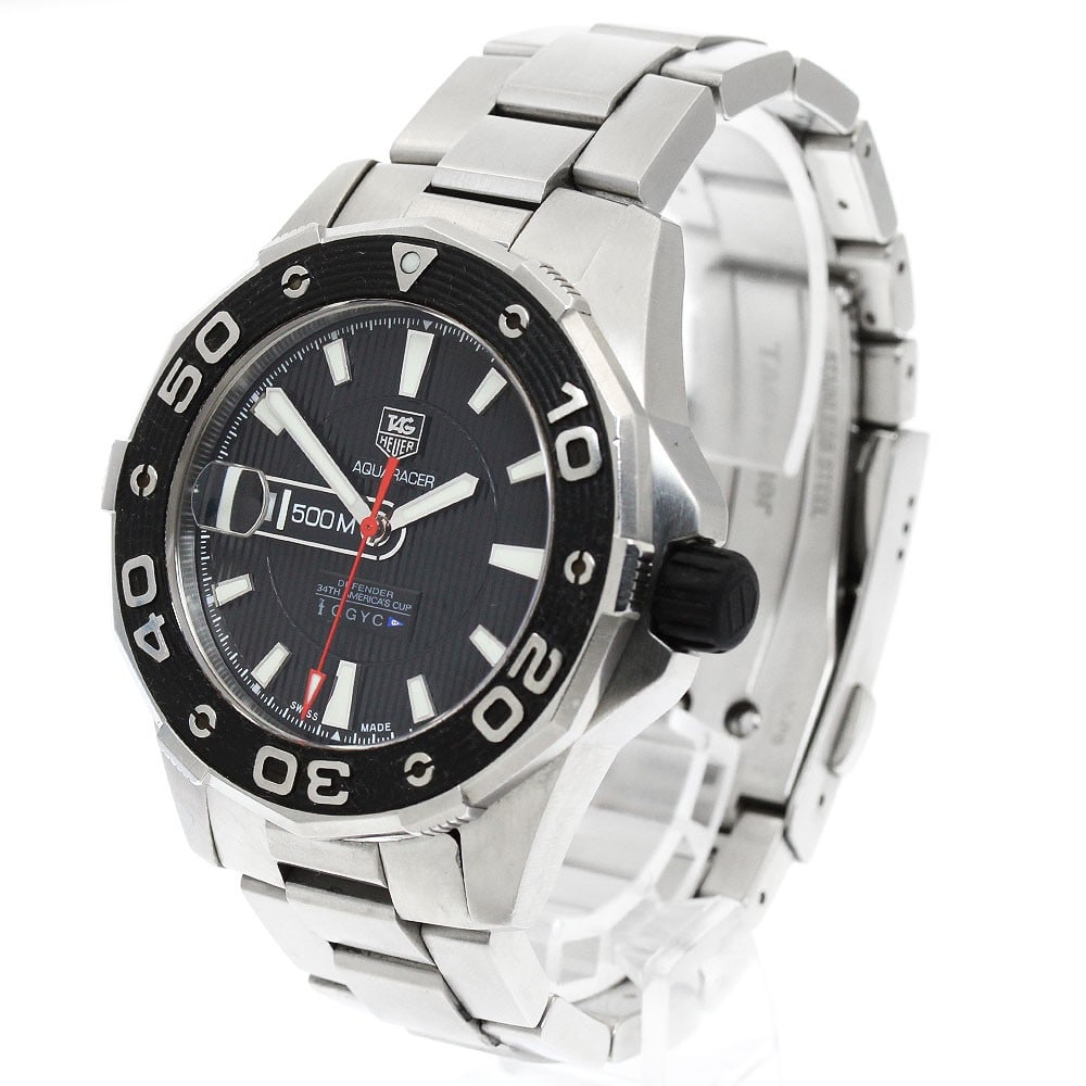 TAG Heuer Aquaracer America's Cup WAJ2119.BA0870 mens wristwatch: TAG Heuer Aquaracer America's Cup WAJ2119.BA0870 mens wristwatch TAG Heuer Aquaracer America's Cup men's wristwatch, reference WAJ2119.BA0870, with a black dial, stainless steel case and stainless ste