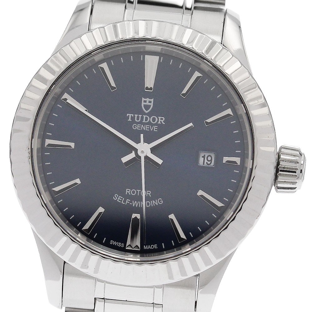TUDOR Style 12110 Women's Automatic Date Wristwatch: TUDOR Style 12110 Women's Automatic Date Wristwatch Pre-owned Tudor Style Date automatic women's wristwatch, reference 12110, made in Switzerland. It features a stainless steel case and bracelet, a na