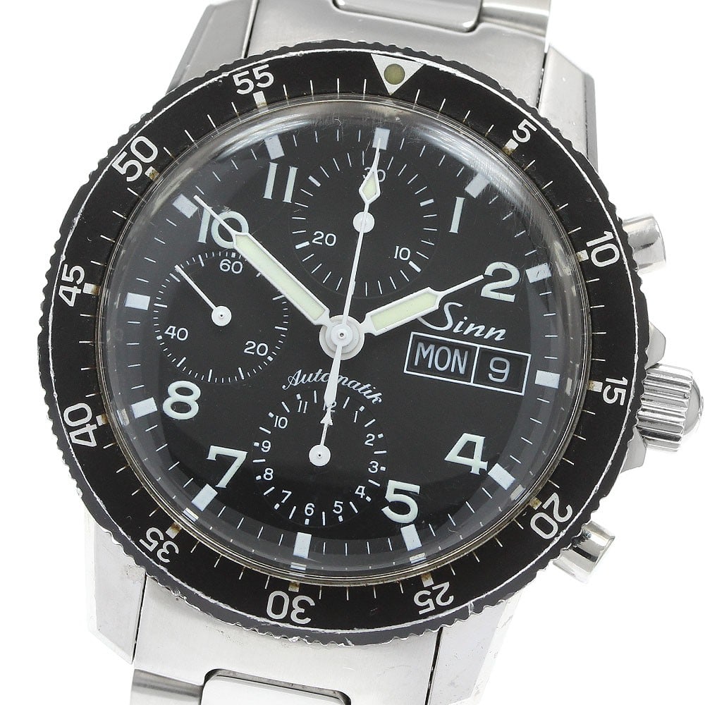 Sinn 103.B.AUTO mens automatic chronograph wristwatch day date black dial (1 of 6)