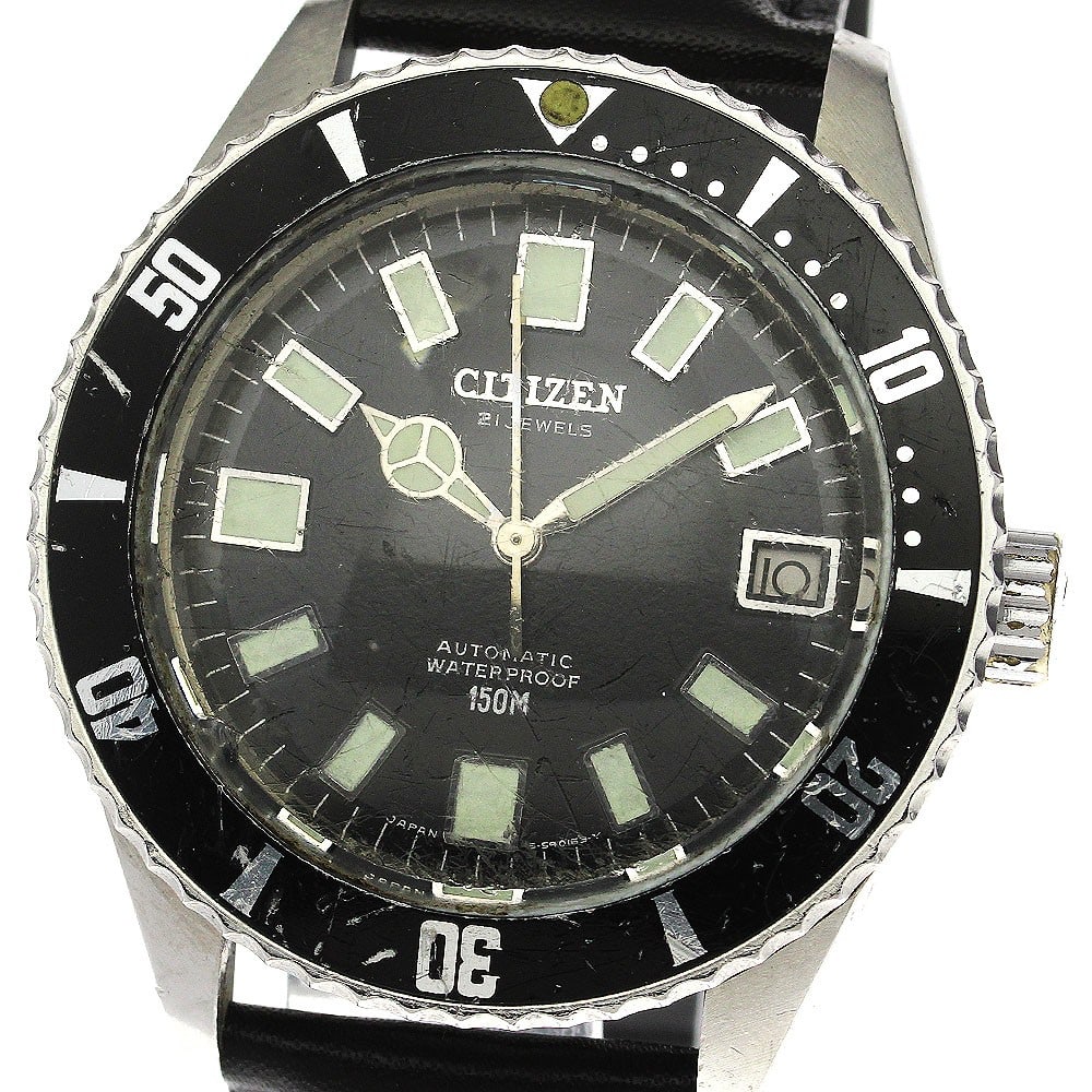 Citizen Diver B52806 Automatic Date Men's Stainless Steel Watch: Citizen Diver B52806 Automatic Date Men's Stainless Steel Watch This Citizen B52806 Diver is a vintage men's automatic wristwatch featuring a stainless steel case and a black dial. The watch is equipp