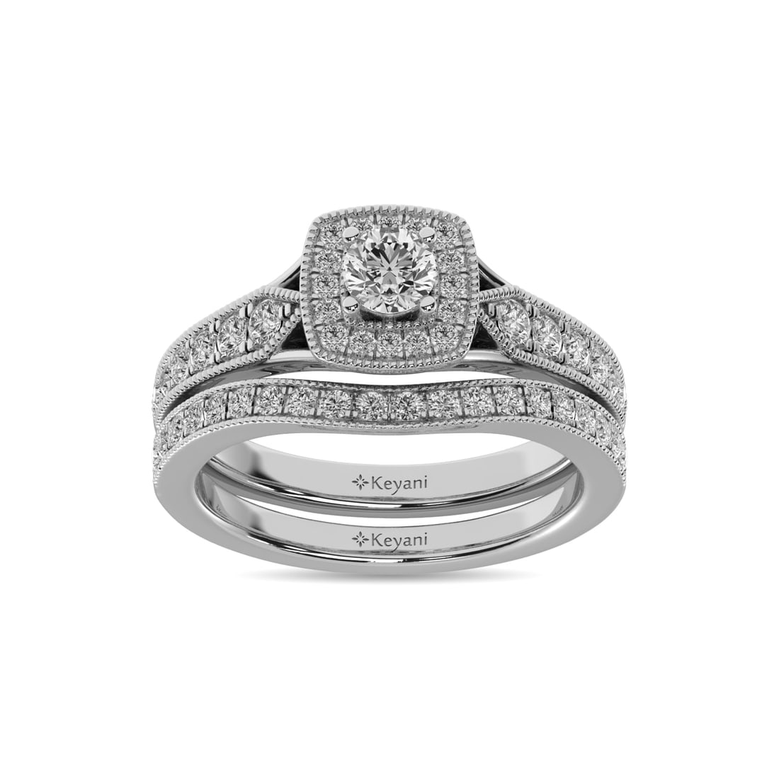 Diamond 1 Ct.Tw. Bridal Ring in 14K White Gold: Diamond 1 Ct.Tw. Bridal Ring in 14K White Gold 14k White Gold Stone Color: G-h Stone Clarity: Si2 Each ring is presented in standard size 6.5. Complimentary resizing is available between sizes 510 (in