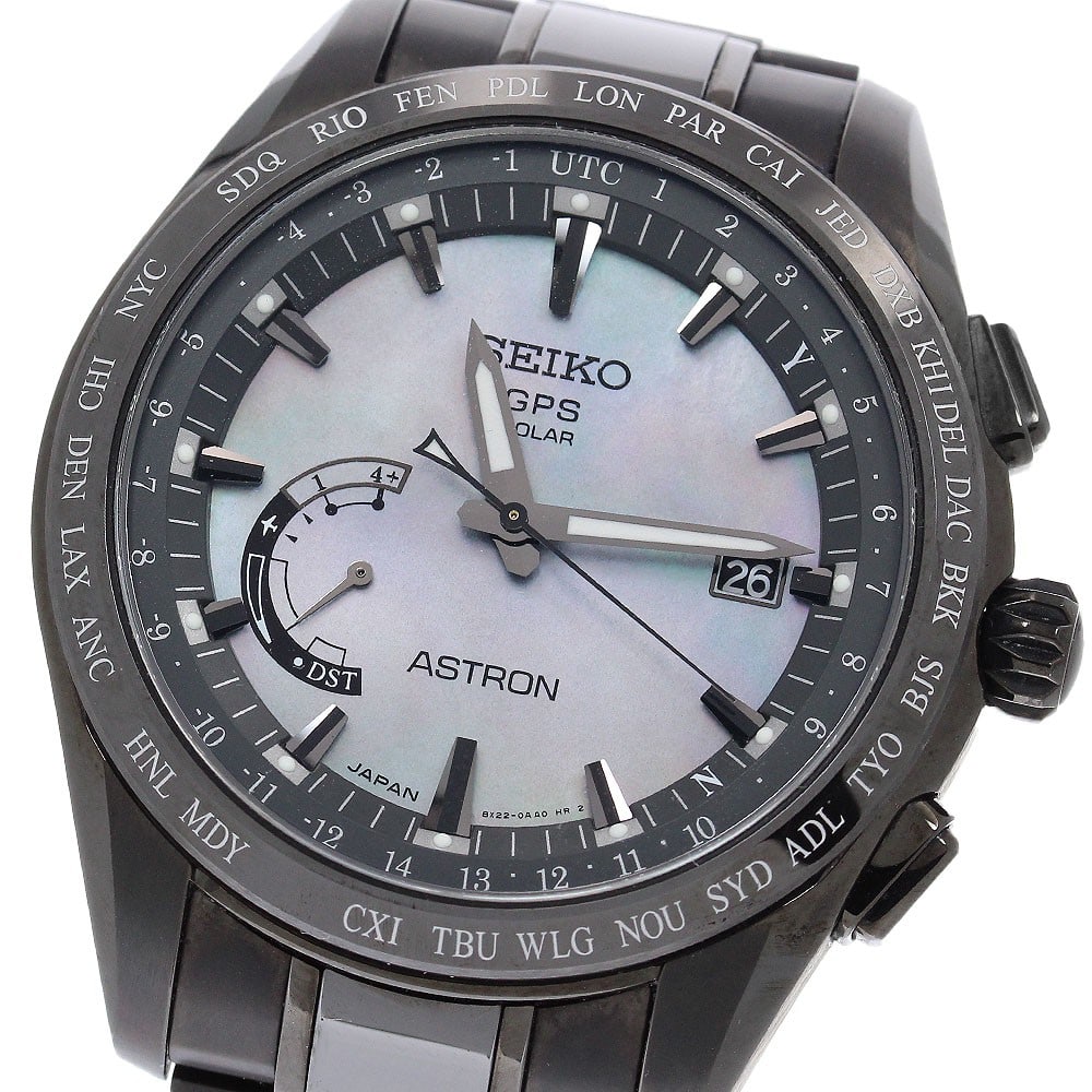 Seiko Astron Men's Wristwatch Ref 8X22-0AF0-2 SBXB091 Limited 2016: Seiko Astron Men's Wristwatch Ref 8X22-0AF0-2 SBXB091 Limited 2016 Pre-owned Seiko Astron 2016 Limited Edition men's wristwatch made in Japan. It features a ceramic/titanium case and belt, a black she
