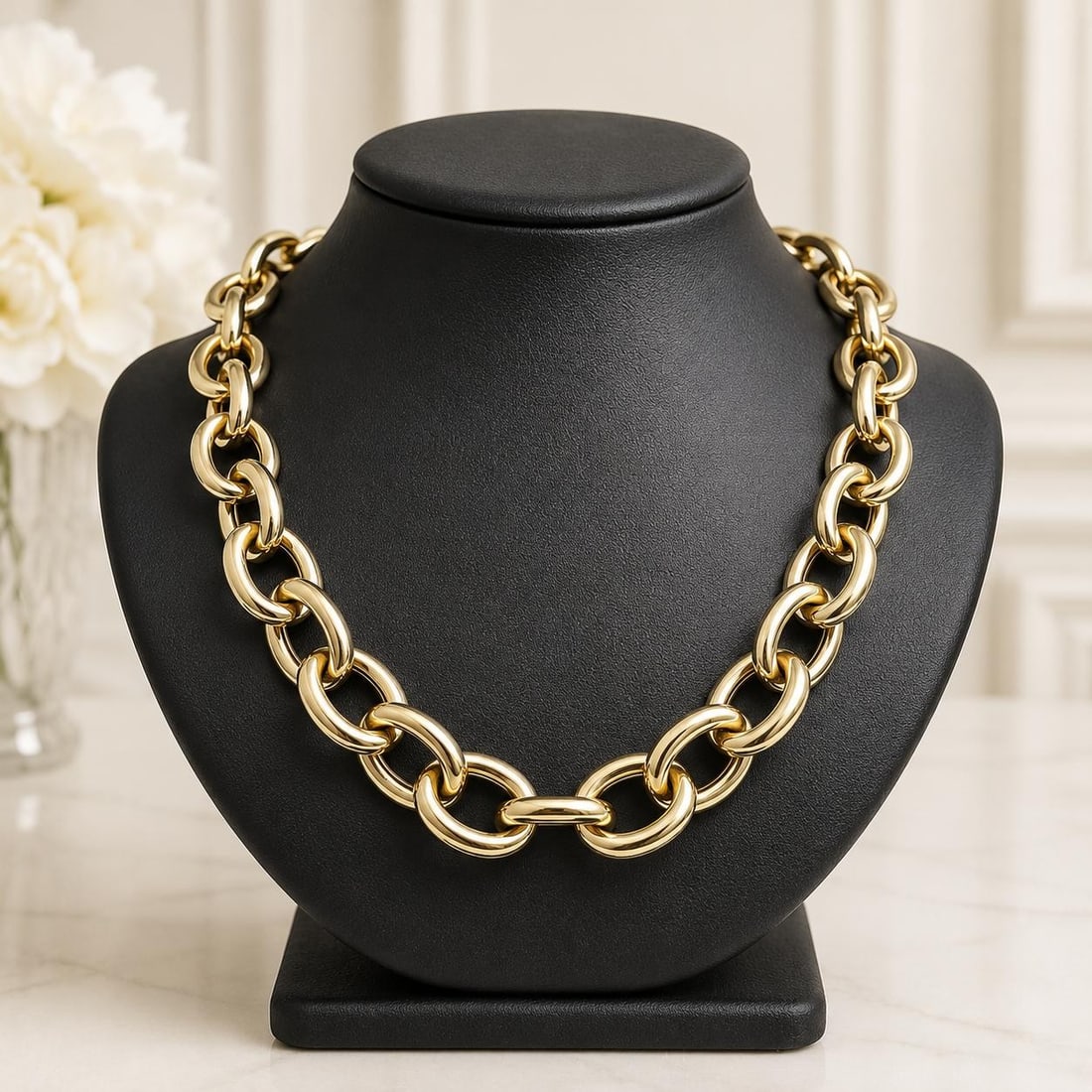 Unbranded Italian 14k Yellow Gold Oval Link Necklace 20in Spring Ring (1 of 5)