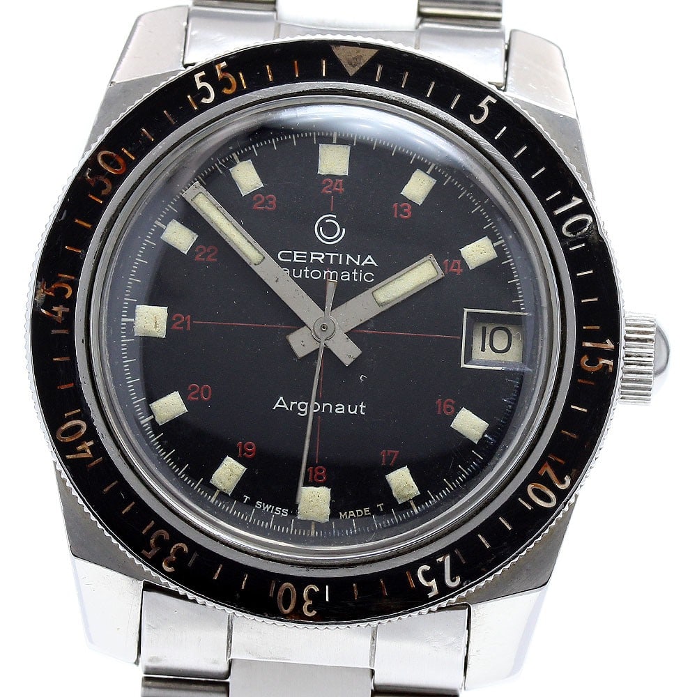 CERTINA Argonaut automatic wristwatch with date black dial mens (1 of 8)