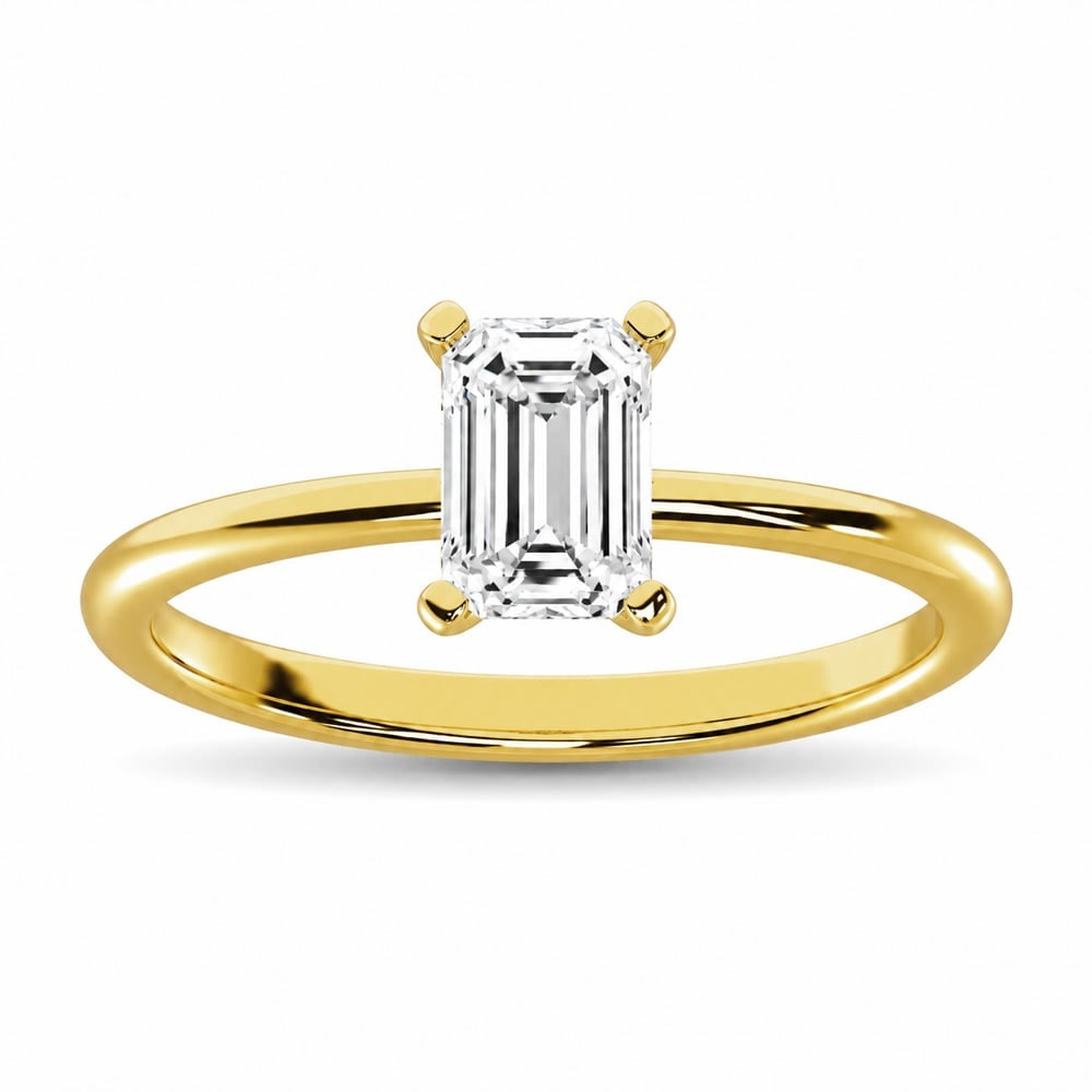 14K Yellow Gold Lab Grown Diamond 1 1/2 Ct.Tw. IGI Certified Emerald Shape Solitaire (Available from: 14K Yellow Gold Lab Grown Diamond 1 1/2 Ct.Tw. IGI Certified Emerald Shape Solitaire (Available from 1CT to 7CT) Elegant, minimal, and made to shine. Our solitaire diamond ring features a brilliant si