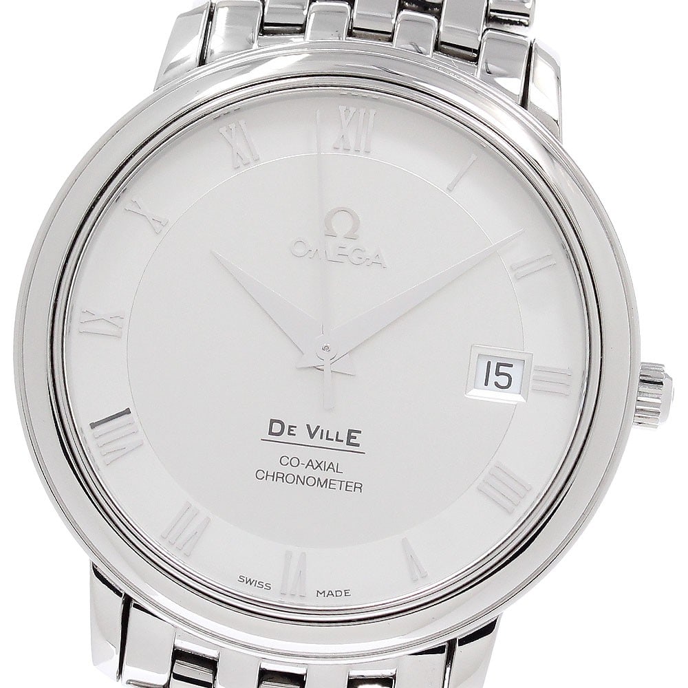 OMEGA De Ville Prestige 4574.31 Mens Automatic Stainless Steel Watch: OMEGA De Ville Prestige 4574.31 Mens Automatic Stainless Steel Watch OMEGA De Ville Prestige Co-Axial automatic men's wristwatch, reference 4574.31, in pre-owned condition. It features a stainless ste