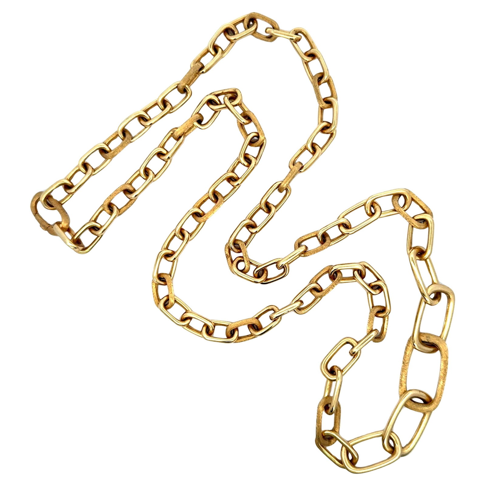 Marco Bicego Jaipur 18K Yellow Gold Link Necklace 28.5 Inch: Marco Bicego Jaipur 18K Yellow Gold Link Necklace 28.5 Inch This elegant Marco Bicego Jaipur link necklace is crafted from 18K yellow gold, featuring a harmonious combination of hand-engraved brushed 