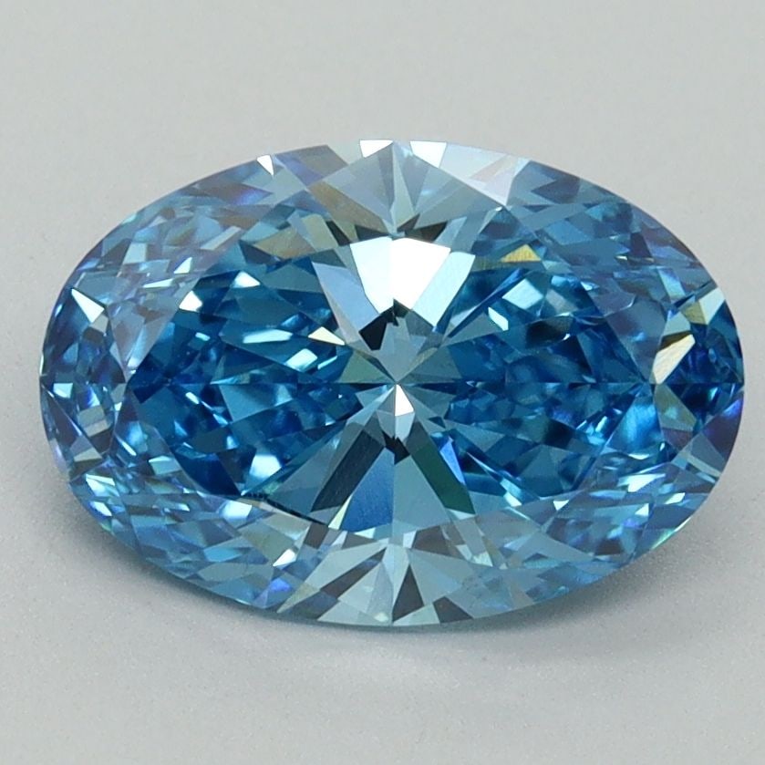 Loose Diamond - OVAL 2.11ct Fancy Vivid Blue VVS2: Loose Diamond - OVAL 2.11ct Fancy Vivid Blue VVS2 Source: This is a real non-mined Diamond that has been grown in a lab Shape: OVAL Carats: 2.11 Color: Fancy Vivid Blue Certification: IGI Video: