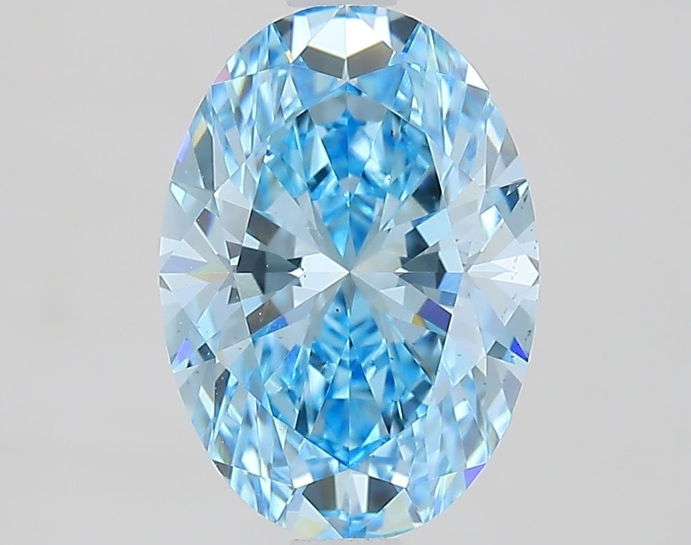 Loose Diamond - OVAL 1.95ct Fancy Vivid Blue VS2: Loose Diamond - OVAL 1.95ct Fancy Vivid Blue VS2 Source: This is a real non-mined Diamond that has been grown in a lab Shape: OVAL Carats: 1.95 Color: Fancy Vivid Blue Certification: IGI Video: