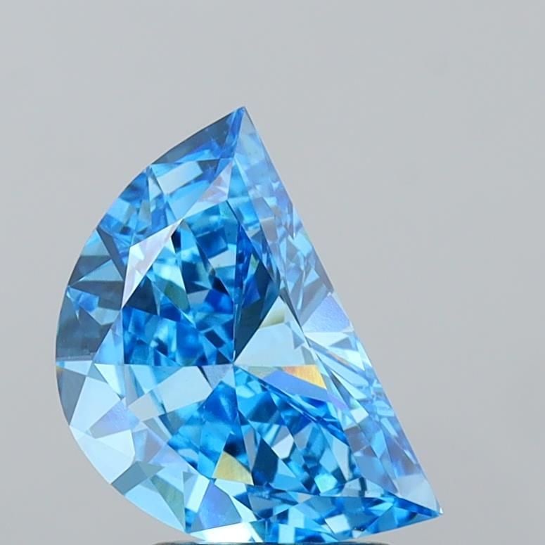 Loose Diamond - HALF MOON 2.04ct Fancy Vivid Blue VS1: Loose Diamond - HALF MOON 2.04ct Fancy Vivid Blue VS1 Source: This is a real non-mined Diamond that has been grown in a lab Shape: HALF MOON Carats: 2.04 Color: Fancy Vivid Blue Certification: IGI Vid