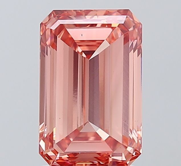 Loose Diamond - EMERALD 2.39ct Fancy Vivid Pink VS1: Loose Diamond - EMERALD 2.39ct Fancy Vivid Pink VS1 Source: This is a real non-mined Diamond that has been grown in a lab Shape: EMERALD Carats: 2.39 Color: Fancy Vivid Pink Certification: IGI Video: